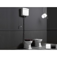 Nostalgie Keramik WC-Becken Legano mit hoch hängendem Spülkasten